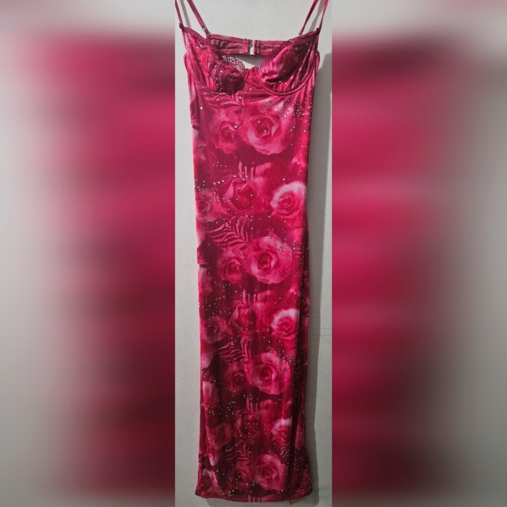 Pink And Purple Floral Maxi Dresses - Picture 2 of 5